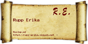 Rupp Erika névjegykártya
